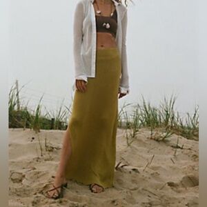 FREE PEOPLE Golden Hour Maxi Skirt in Dried Palm